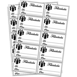 TARJETAS FELICIDADES NEGRO