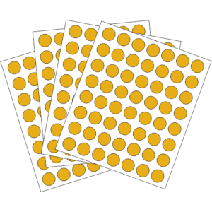 CIRCULO DORADO 13mm <br>392 Rótulos x Sobre</br>