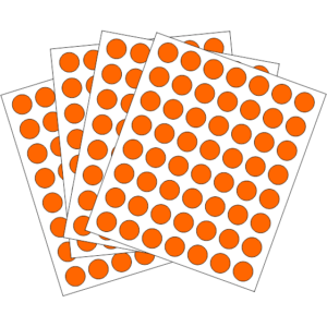 CIRCULO NARANJA 13mm <br>672 Rótulos x Sobre</br>