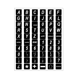 LETRAS Y NÚMEROS NEGRO/BLANCO<br>300 Rótulos x Sobre</br>