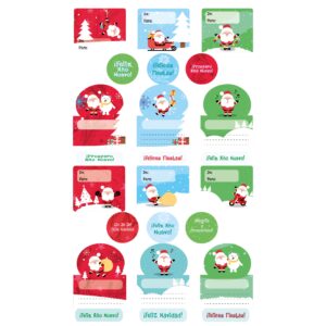Papa Noel Paquete 72 etiquetas